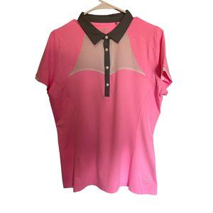 Annika Cutter & Buck Golf Large Athletic Pink shirt